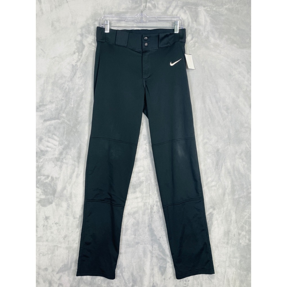 Nike Baseball Pants Mens Small Black New Athletic Reinforced Knee Swoosh Logo